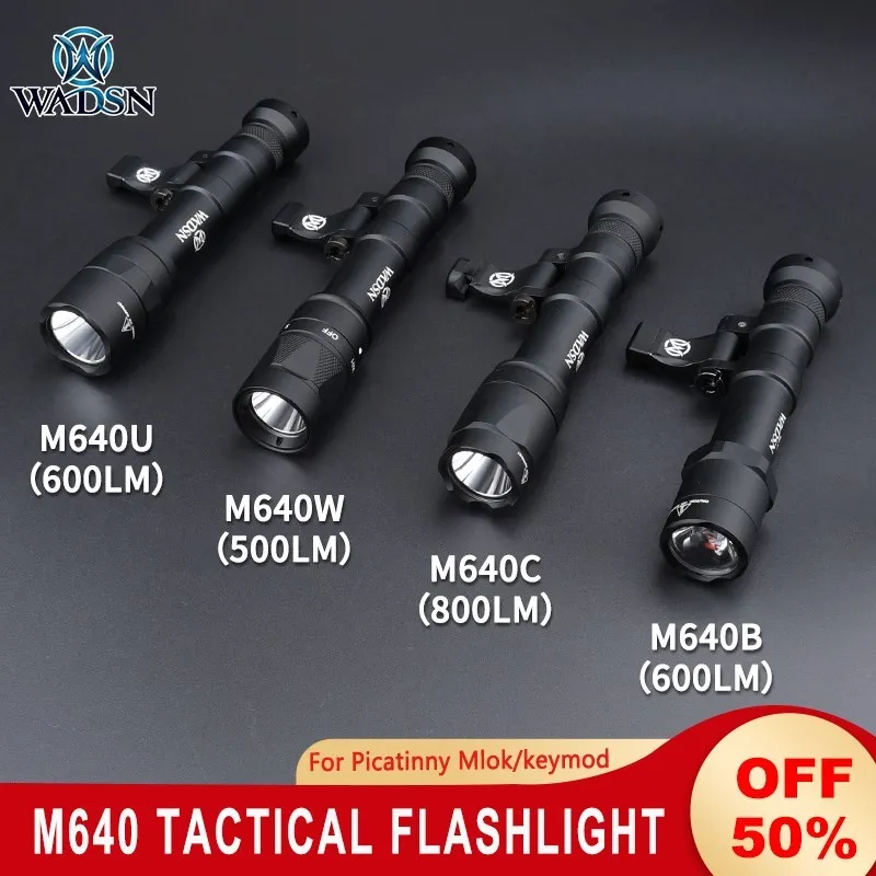 

WADSN M640 Light M640B M640W M640C M640U Tactical Flashlight AR15Rifle Weapon Light Airsoft Scout Light Mlok Keymod Rail