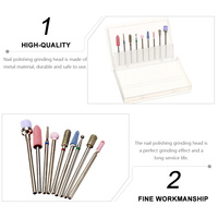 9Pcs Nail Drill Bits Set Metal Polishing Grinding Heads Nail Reshaping Dead Skin Removal Manicure Tool Gel Polish Accessory