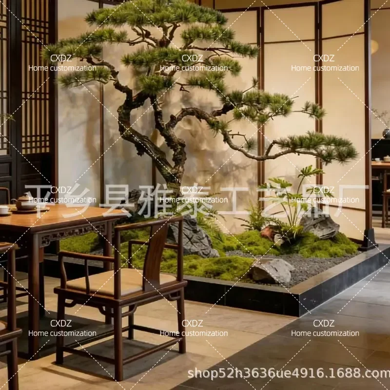 Simulated Pine Tree Artificial Black Pine Arhat Pine Indoor Landscape Plant Large Floor to Ceiling Decoration Ornament for