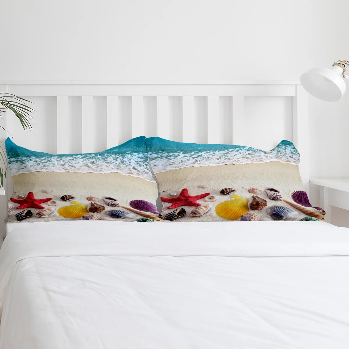 Beach Waves Shells Conch Pearls Bedding Set 3pcs Duvet Cover Pillowcase Kids Adult Quilt Cover Double Bed Set Home Textile