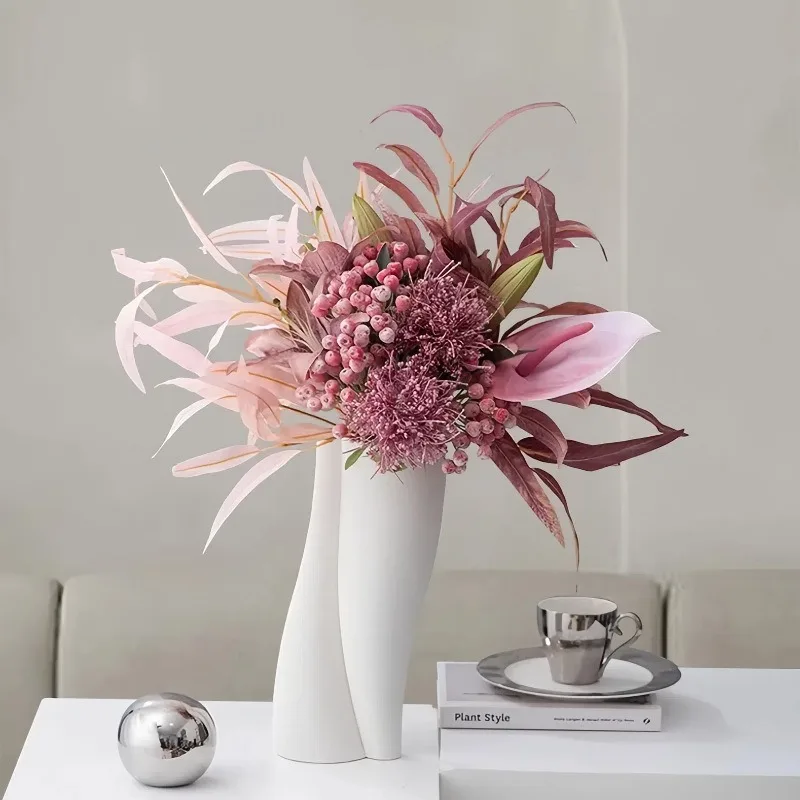 

3D printing simple ceramic vase mother and child double mouth home living room desktop decoration ornament advanced sense