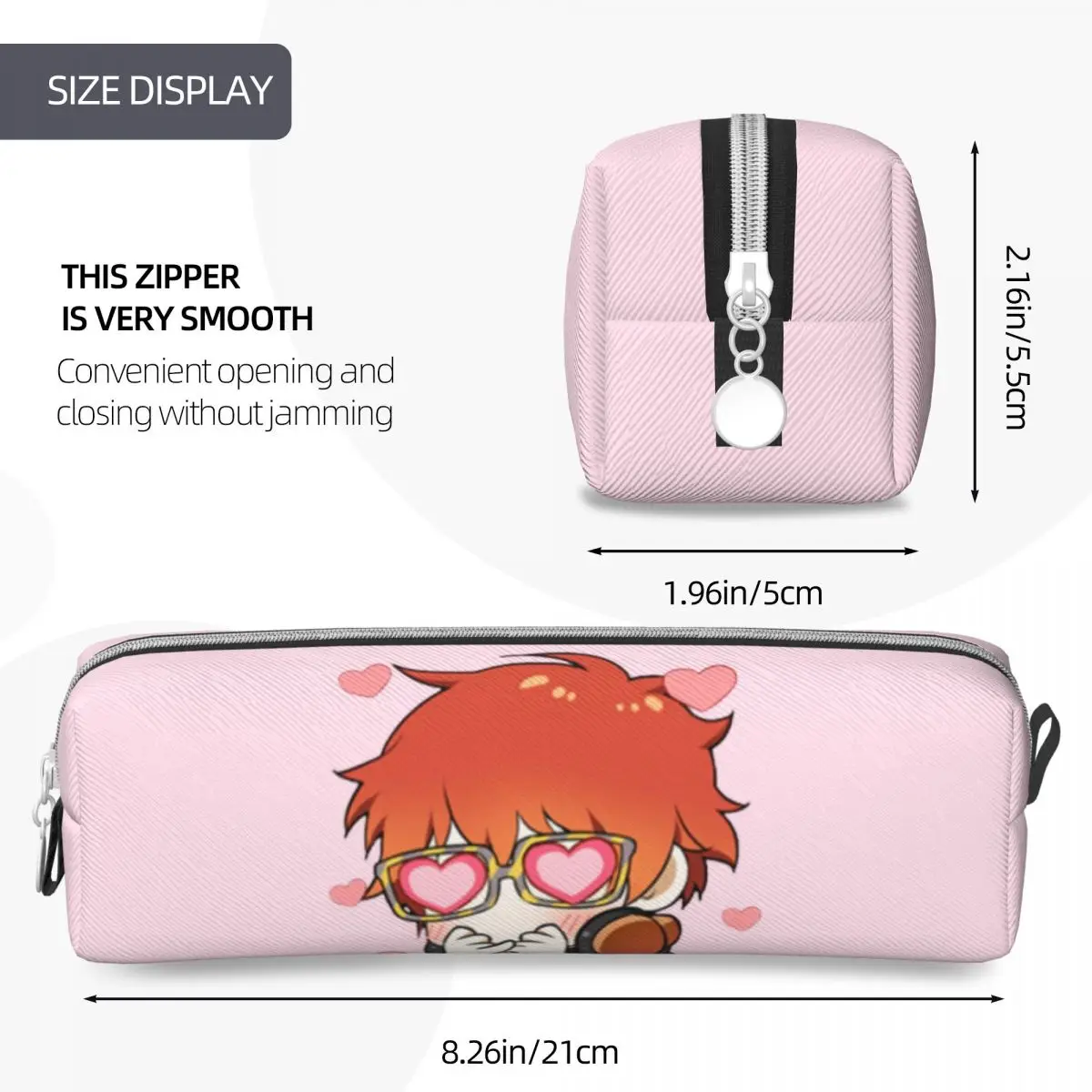 Mystic Messenger 707 Emoticon Estojo Lápis, Pen Box, Estudante Capacidade Sacos, Estudantes Escola Zipper Papelaria