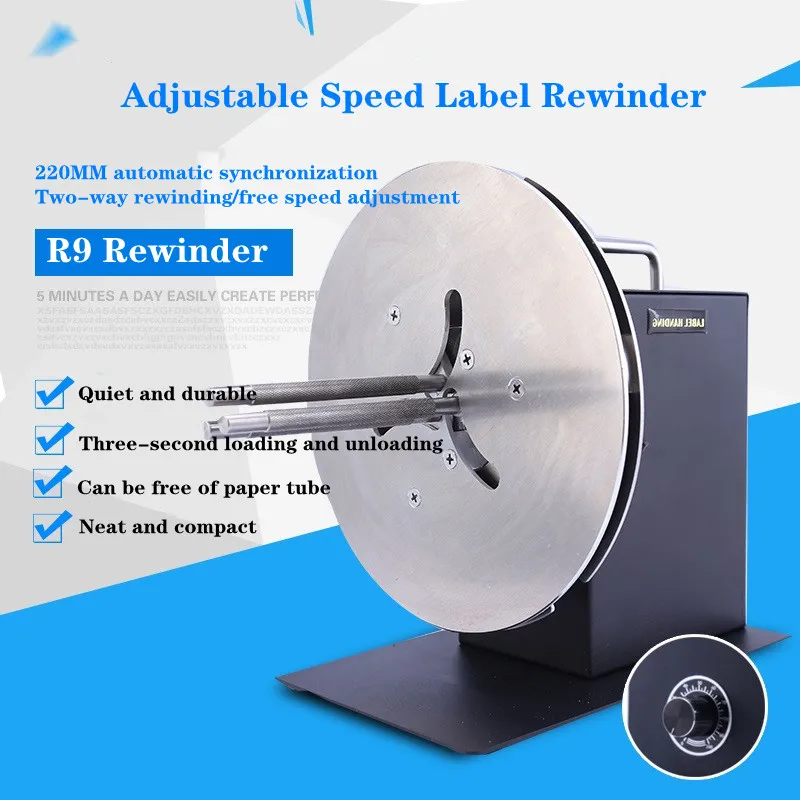 R9 Manual Speed Adjustment Forward And Reverse Automatic Synchronous Rewinder, Bar Code Label Printer Paper Recycling Machine