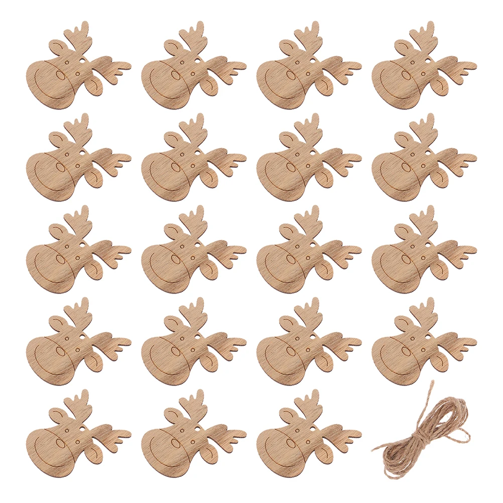 

30 Pcs Christmas Deer Decoration Blank Ornaments Diy Holiday Crafts Antler Tree Hanging Tag