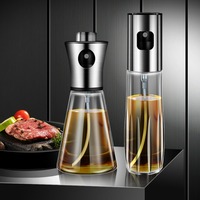 100ml/200ml Stainless Steel Oil Spray Bottle Oil Spray Bottle Glass Reusable Oil Dispenser Spray Bottle For Kitchen Cooking