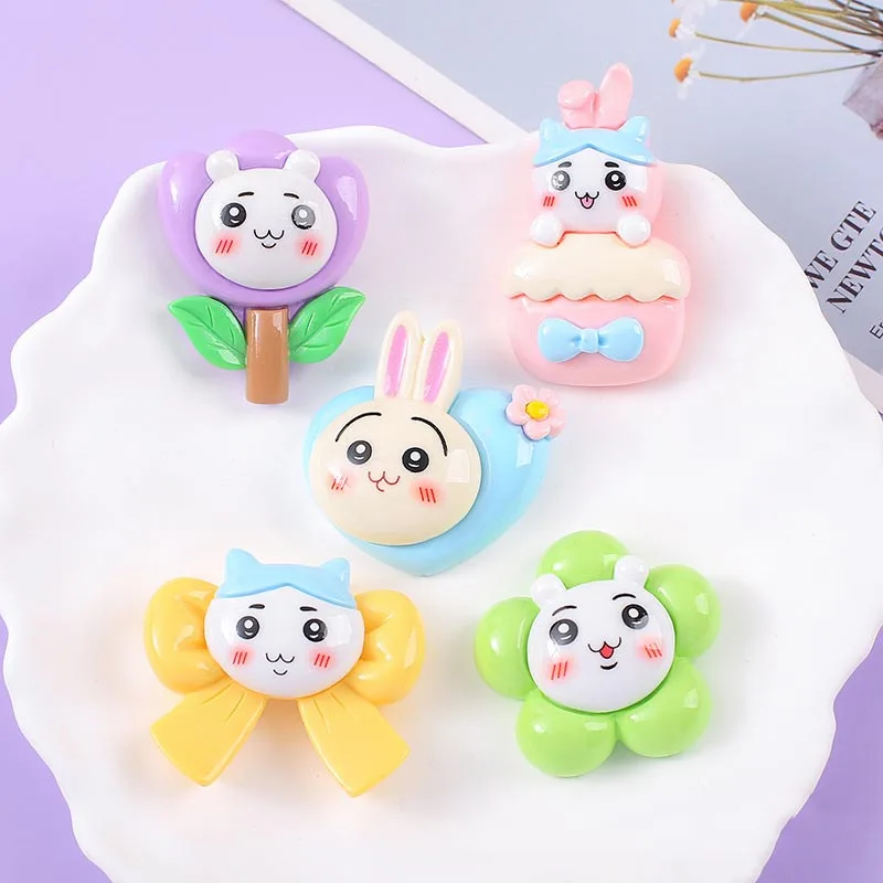 

10 шт./компл., большой размер Chiikawa Hachiware Usagi, аксессуары из смолы, DIY крем-клей, чехол для телефона, заколка для волос, наклейка на холодильник, патч