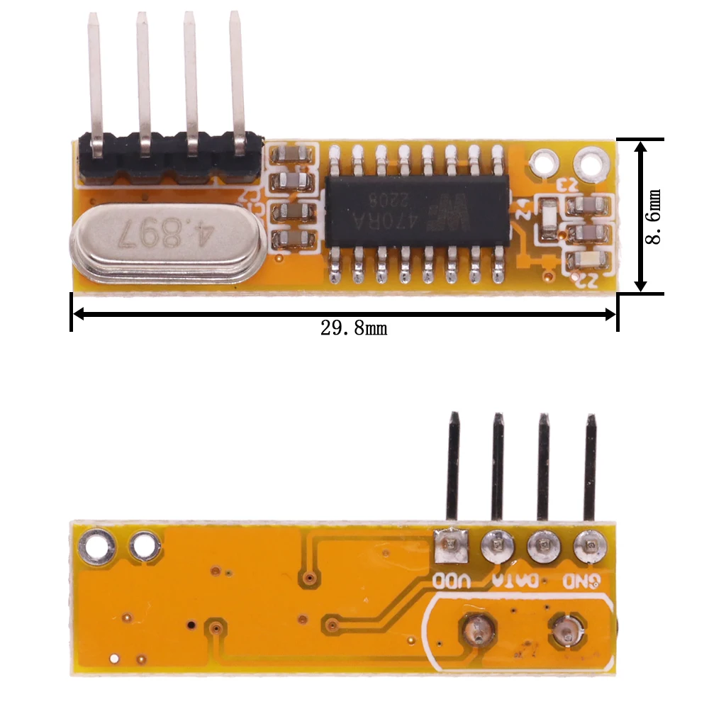 RXB12 Receiver 315M/433M Wireless Module SYN470R SYN480R 3.3V-5.5V Replacement of Super regeneration anti-interference