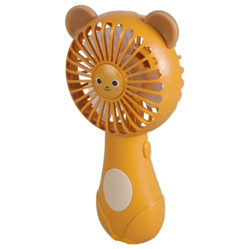 652F Mini Handheld Fan Cartoon Animal Soft Foam Battery Powered for Student Panda Kitten Mini Fan Portable