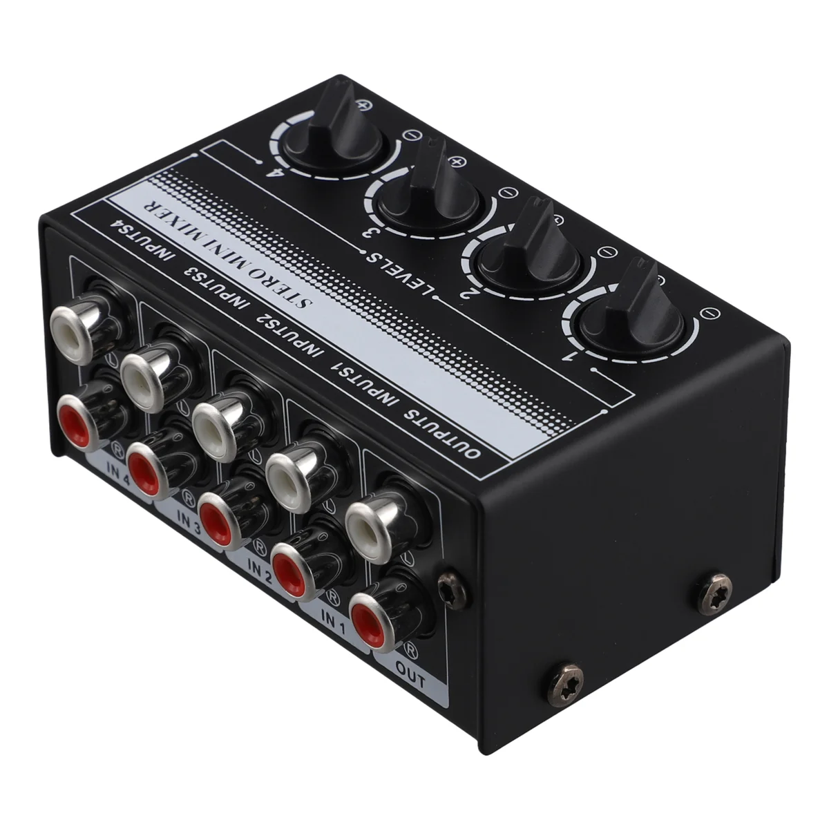 Mini Stereo Audio Mixer 4-Channel Passive Mixer Portable Audio Mixer Lotus Socket Input for Live Studio CD