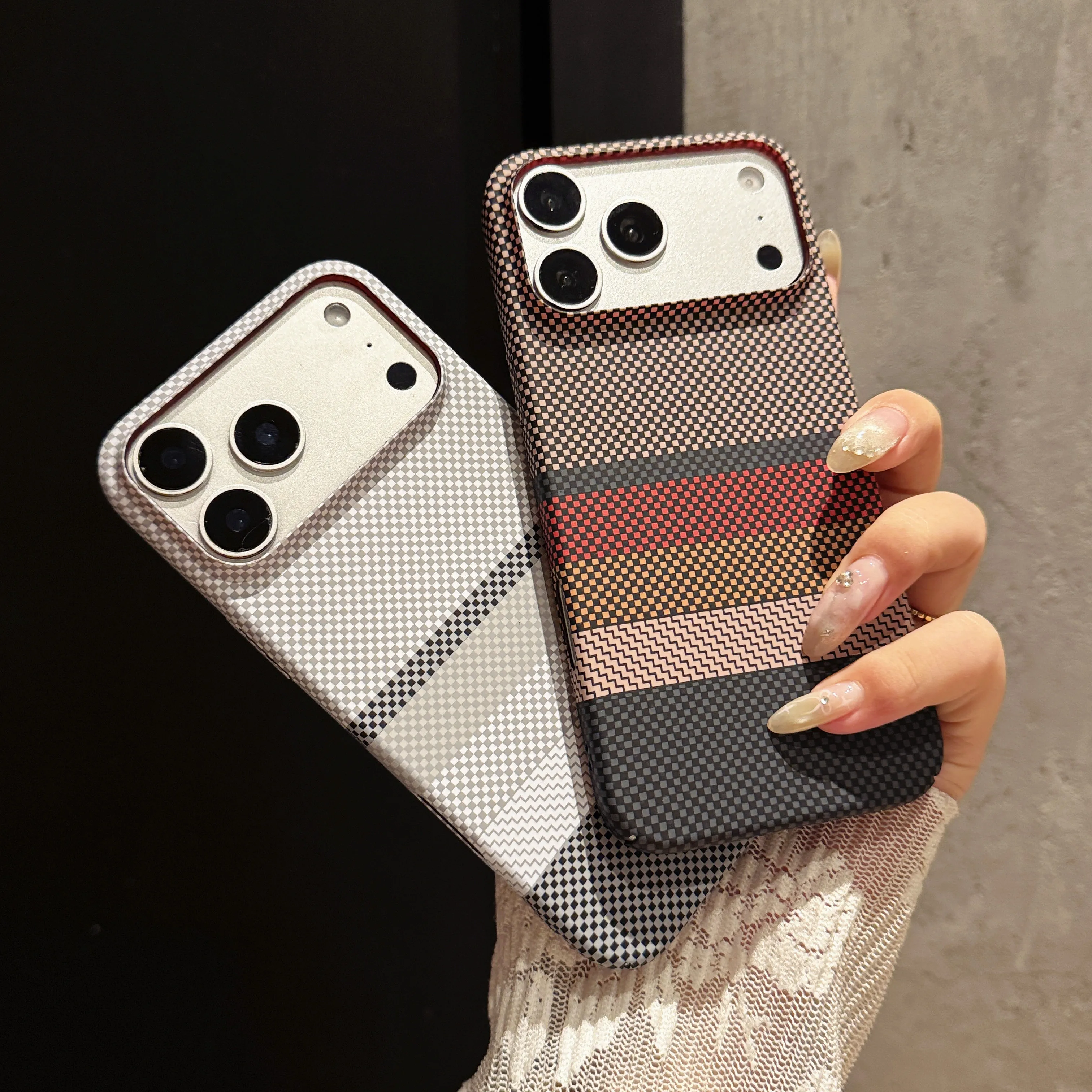 New Carbon Fiber Kevlar Pattern Phone Case For iPhone 17 Air 16 15 14 Plus 13 12 11 Pro Max Anti-scratch & Anti-Yellowing Cover