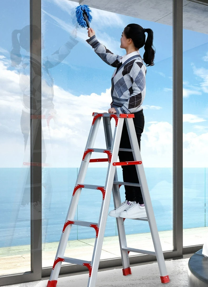 Multi-Position Aluminum Alloy Telescoping Ladder for Household and Outdoor Work, A Frame Extension Ladder