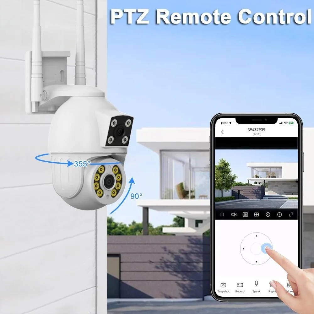 

4MP V380Pro APP Dual Lens Беспроводная PTZ IP-купольная камера Полноцветный AI Обнаружение гуманоидов Домашняя безопасность CCTV Радионяня