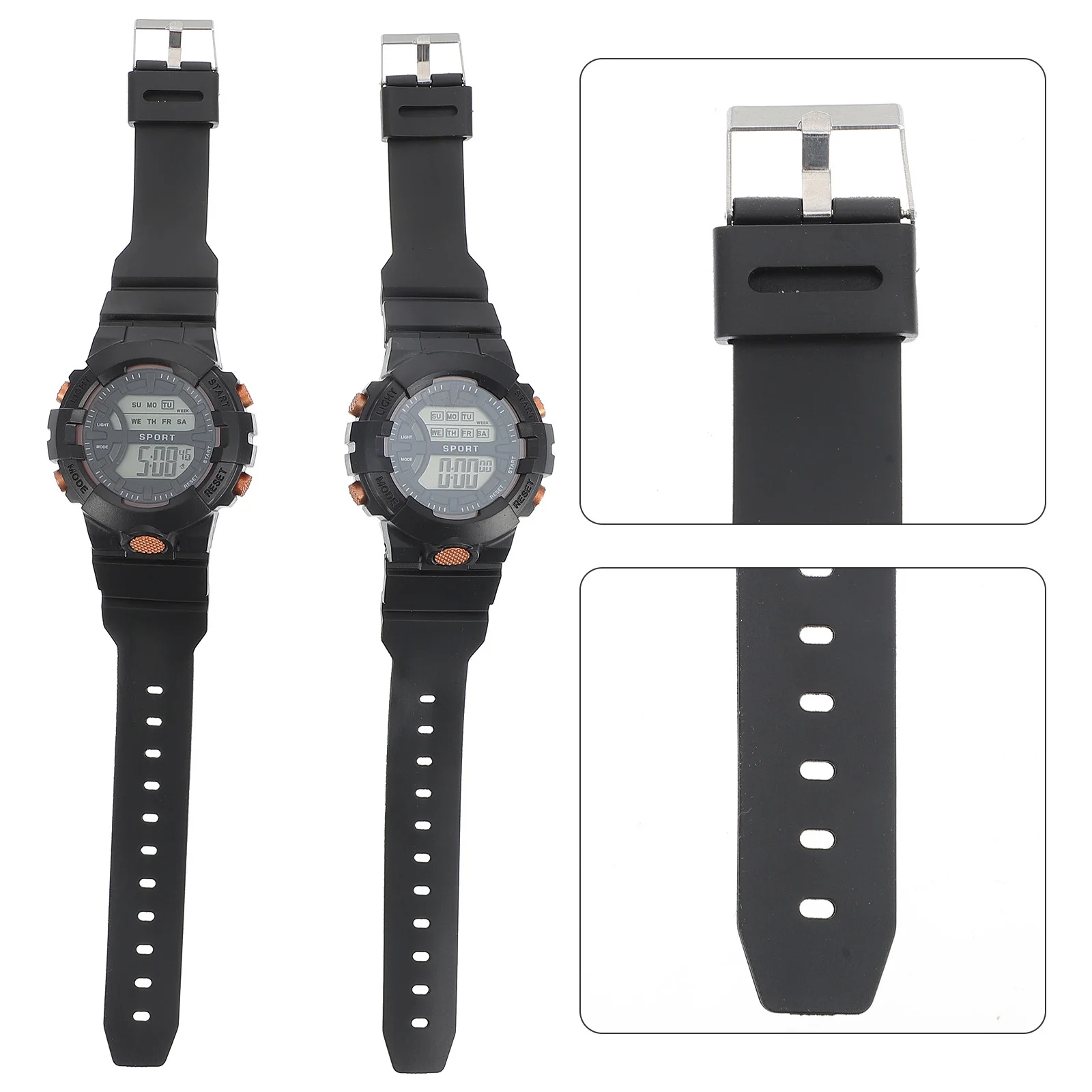 قطعتان من ساعات المعصم الرقمية، ساعة رياضية متعددة الوظائف للرجال والنساء والطلاب، سهلة القراءة، وقت مريح للعطلات #2