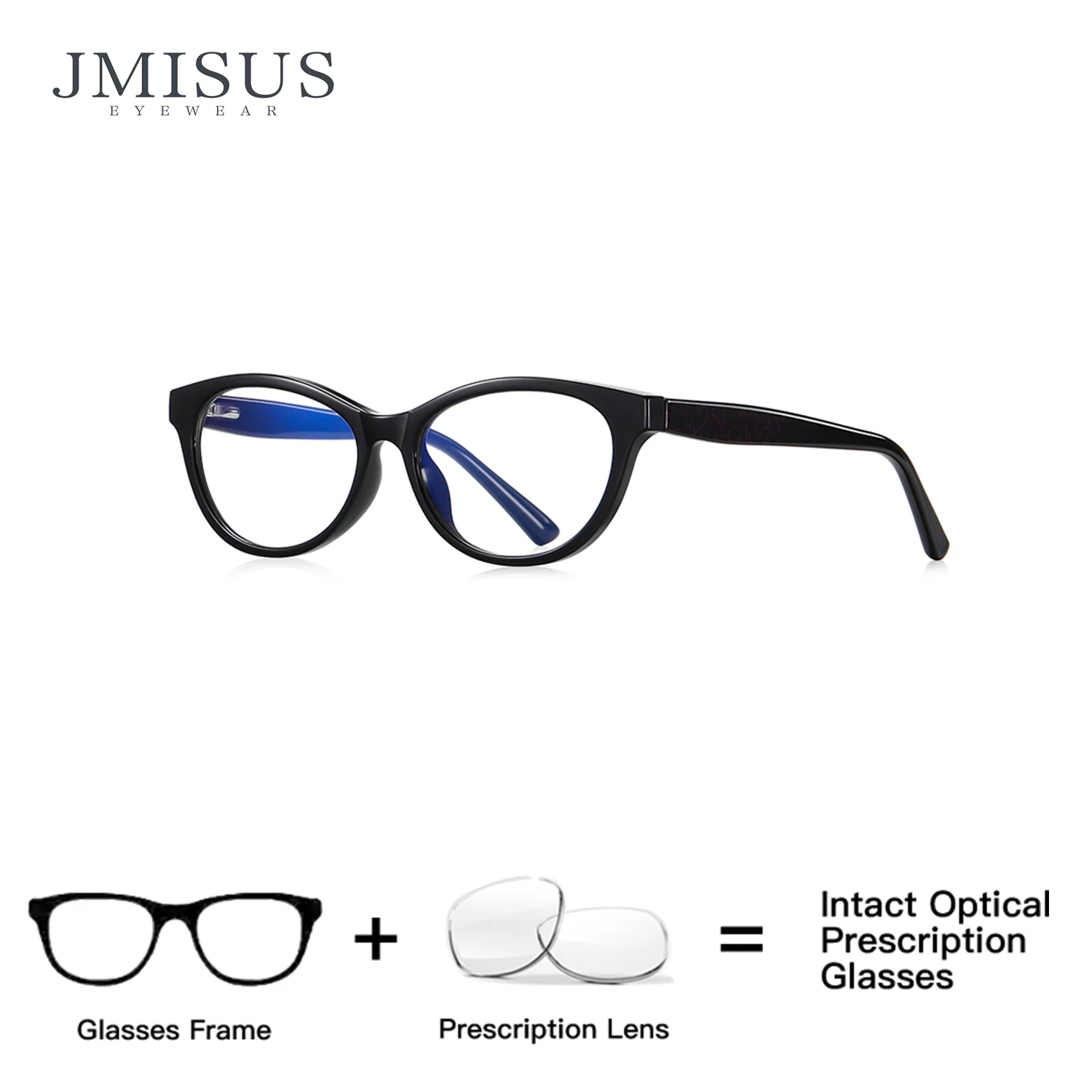 

JMISUS Children Oval Prescription Glasses Handmade Acetate Butterfly Photochromic Blue Light Filter Myopia Eyewear for Girls
