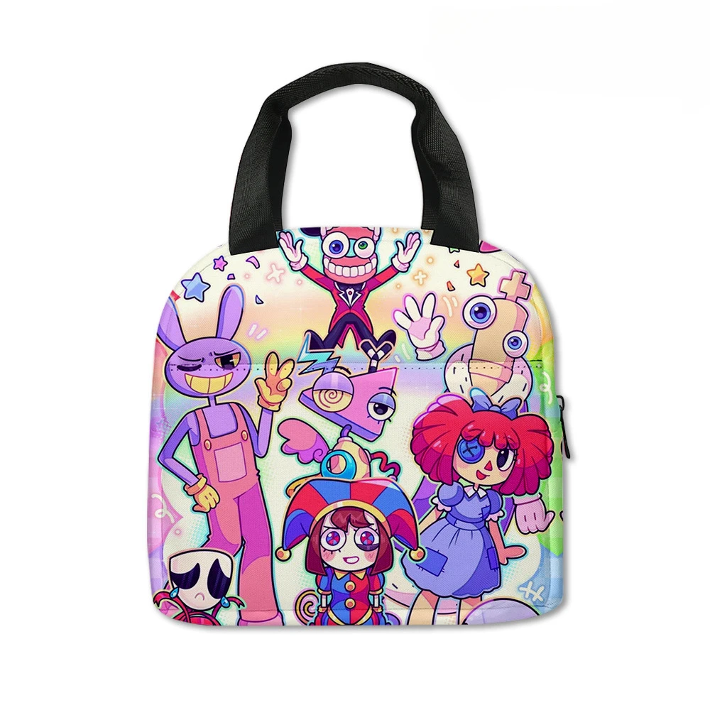 The Amazing Digital Circus Amazing Digital Circus Lunch Bag Insulated Lunch Box Tote Anime Kawaii Cartoon School Bag Mochila