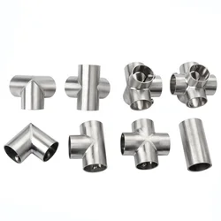 Stainless Steel 2/3/4/5/6 Way Pipe Connector Pipe Fittings Tee Straight Pipe Connection Clothesline Shelf joints Tube Connector