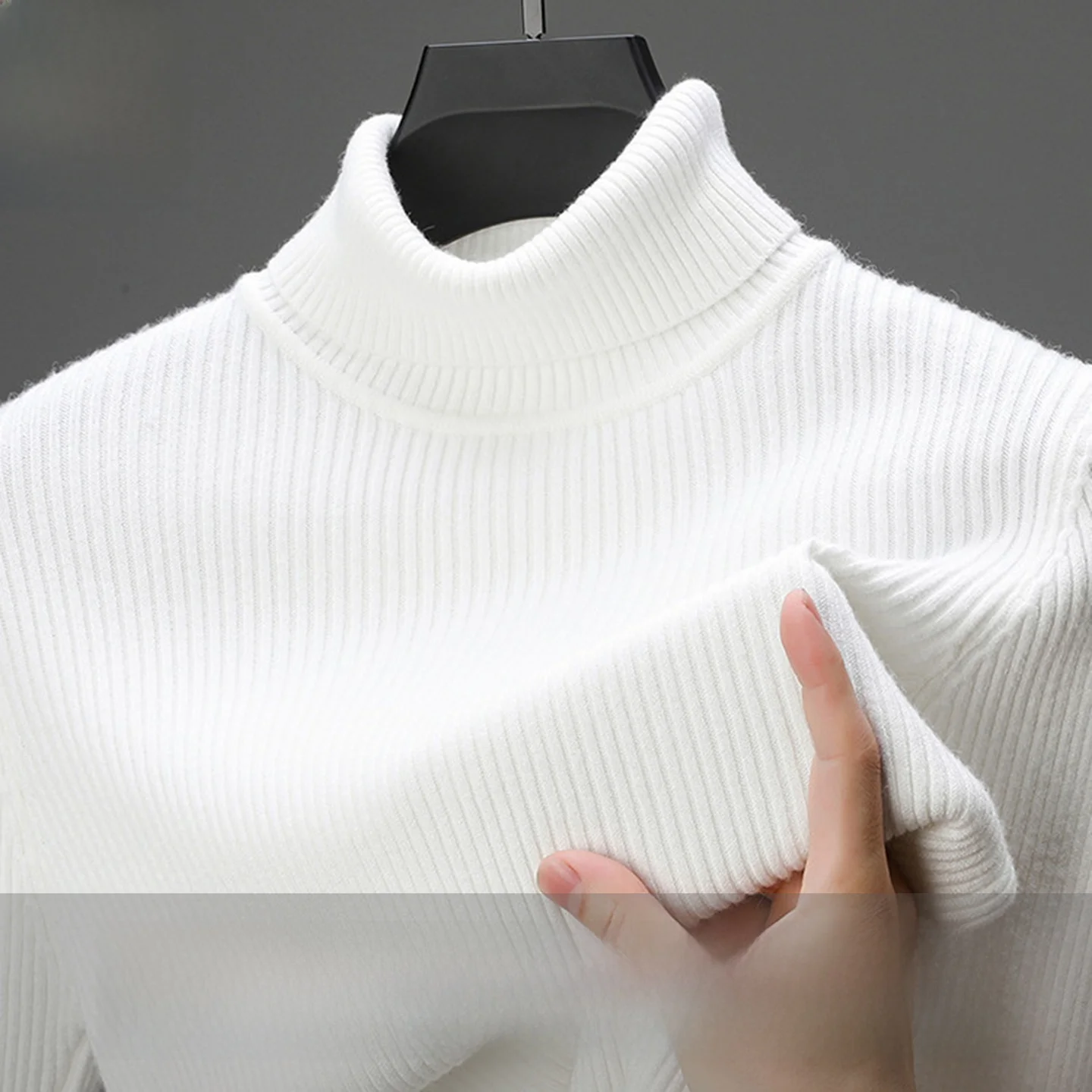 

Мужской шерстяной свитер Legend Paul с высоким воротником, приталенный крой, красный, теплый вязаный джемпер для повседневной носки