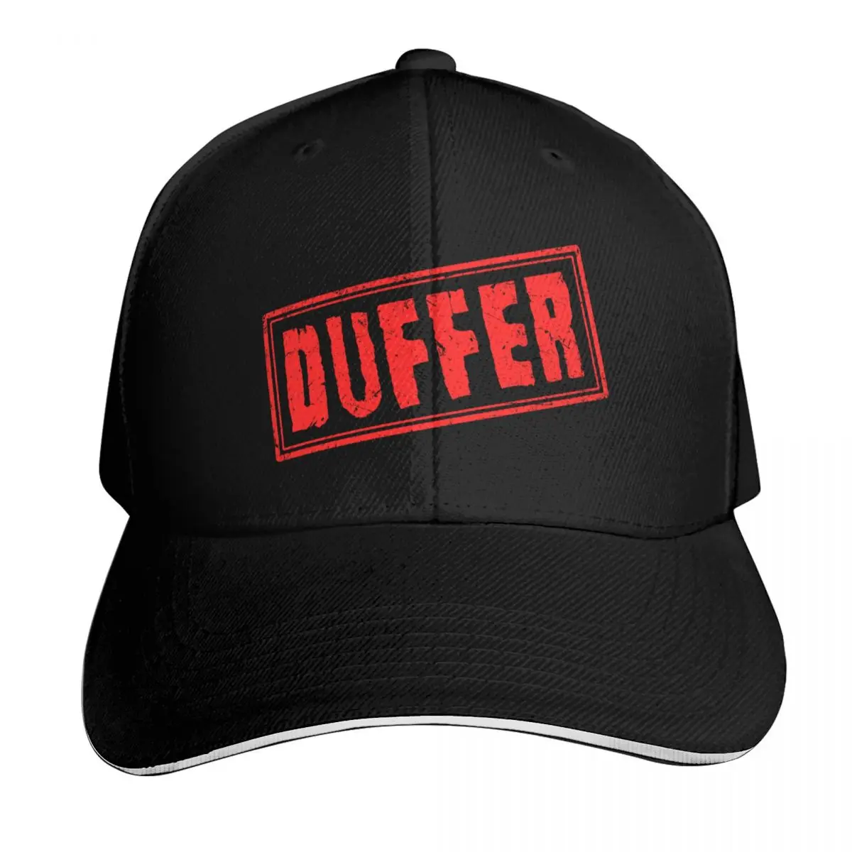 Duffer (Vintage Retro Stamp) Baseball Cap Moisture Wicking Quick Dry Curved Brim Classic Fit Low Profile Unstructured