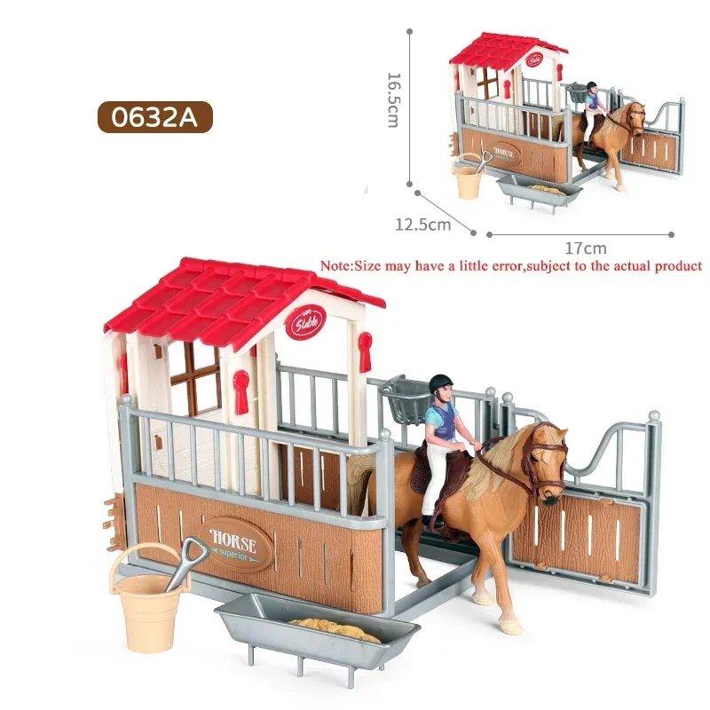 Horse racing fence field decoration model action doll DIY equestrian knight animal statue education series children's toy gifts