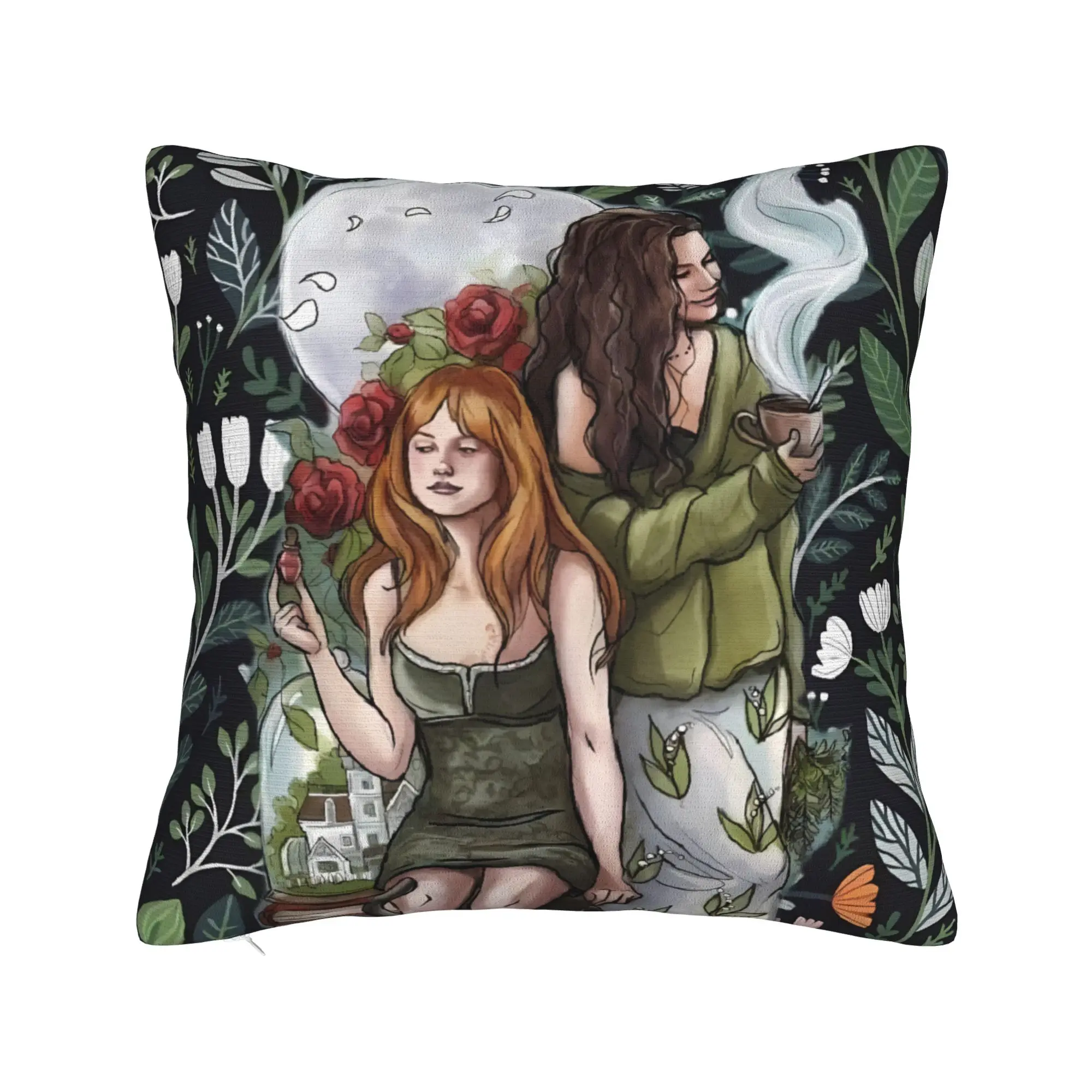 Practical Magic Dark Sister Poster Pillow Cover  Square Cushion Cover Retro Trendy Pillow Case For Sofa Car Home Decor