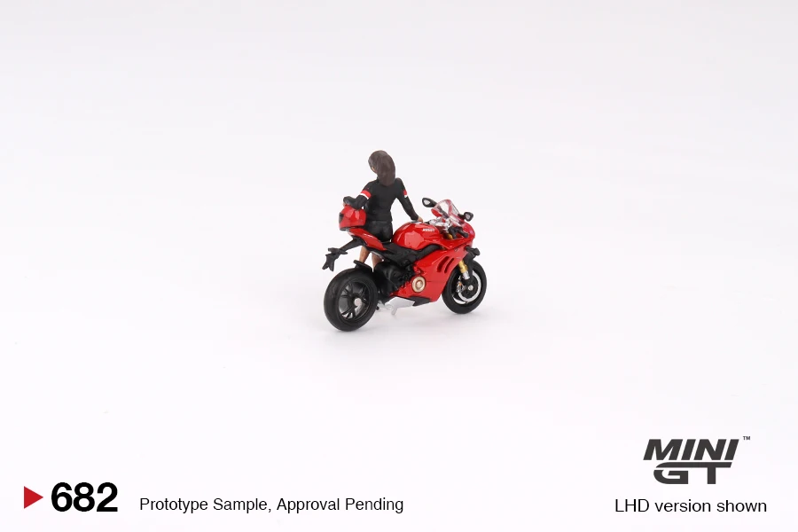 MINIGT 1:64 Ducati Panigale V4 S W/Ducati Meisje MGT00682-CH Auto Legering Speelgoed Motorvoertuig Diecast Metaal Model voor Kinderen