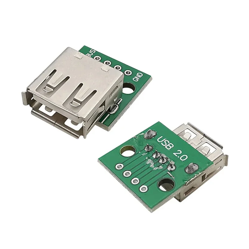 1/2/5Pcs USB 2.0 Type A Socket to DIP 2.54mm PCB Board Connector USB Converter Adapter