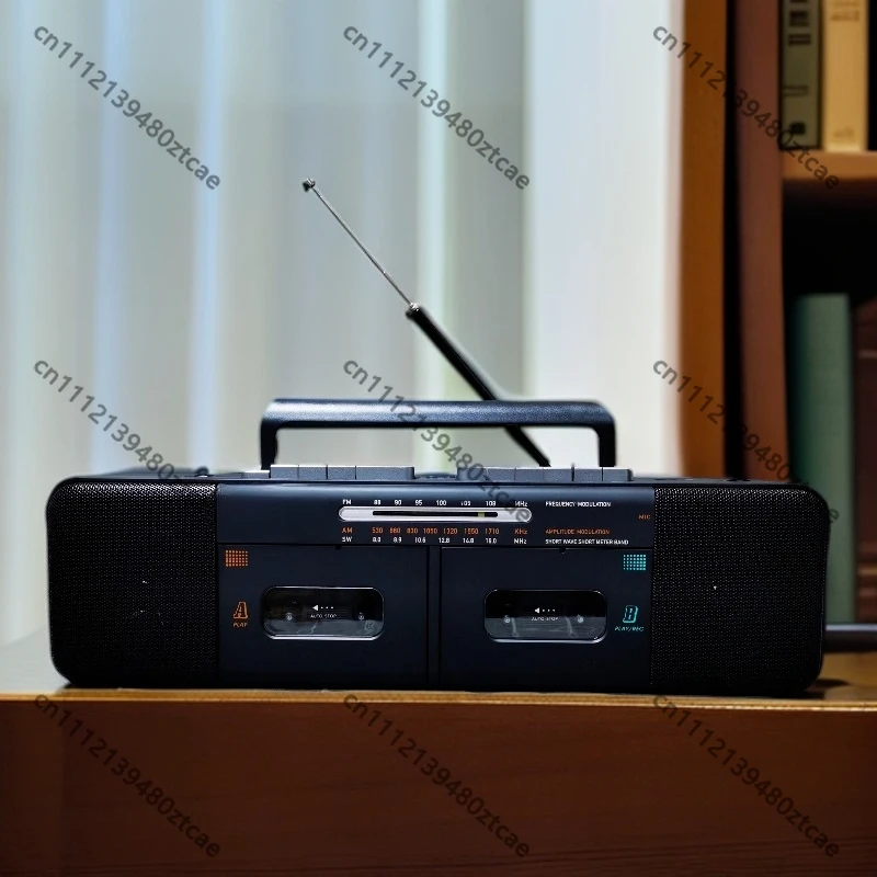 Dual Channel Stereo Dual Cassette Recorder Radio Bluetooth Speaker Card Rechargeable Tape Player