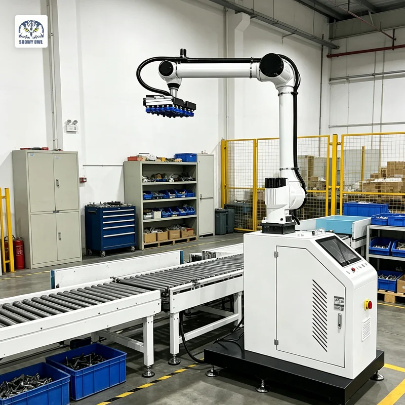 Automatic Low Cost Pick and Place Collaborative Robot Cobot Arm Palletizer for Milk Juice Production Line view 6
