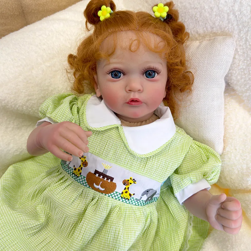 60cm Reborn Baby Doll Ayana Toddler Newborn Doll Princess Girl Lifelike Soft Touch 3D Skin Art Doll with Hand Root Hair