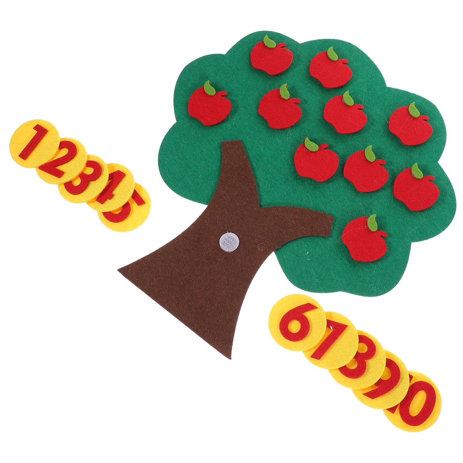 Felt Kindergarten Toys Apple Tree Digital Non-woven Apples Number Matching Memory Game Toddler Puzzles Sticker