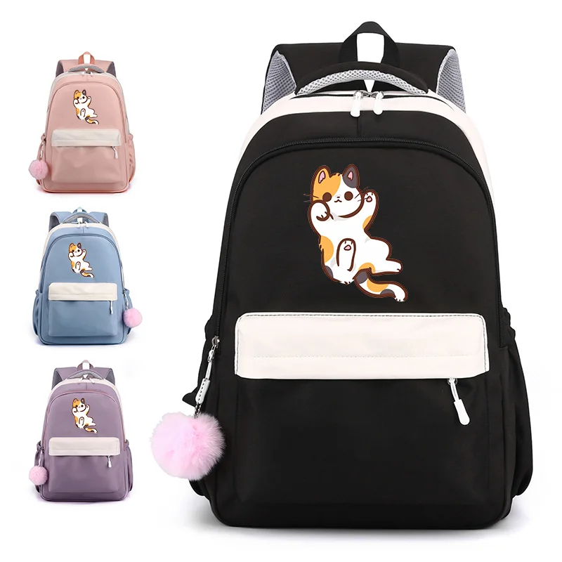 

Cute Cat Backpack Boys Girls New Cat Harajuku Bookbags High Quality Backpack Large Capacity School Zipper Backpacks