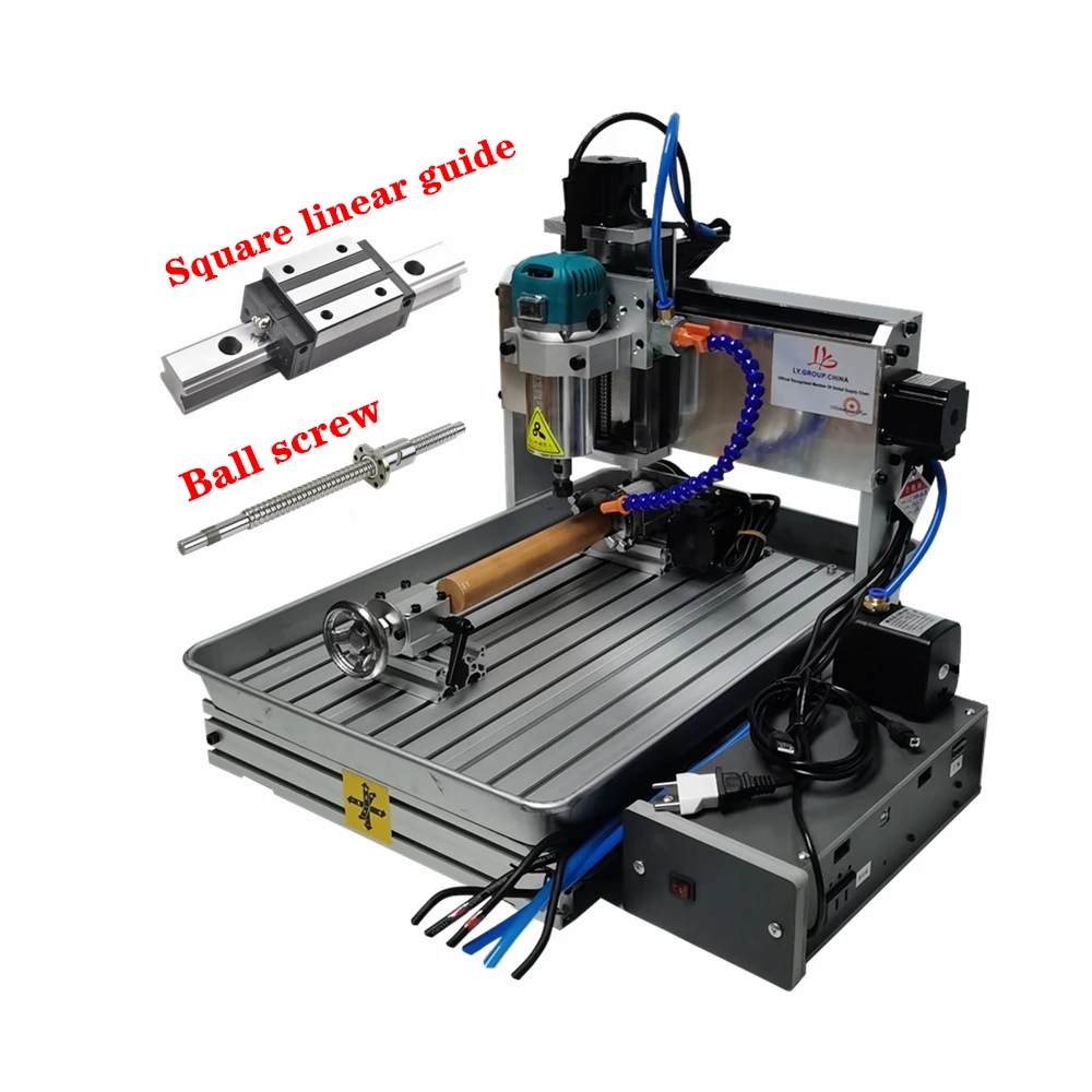 LYF CNC Router 3060 4060 3 Axis 4 Axis 5Axis USB Port 1500W Spindle Engraving Drilling and Milling Machine with Woodworking Tool