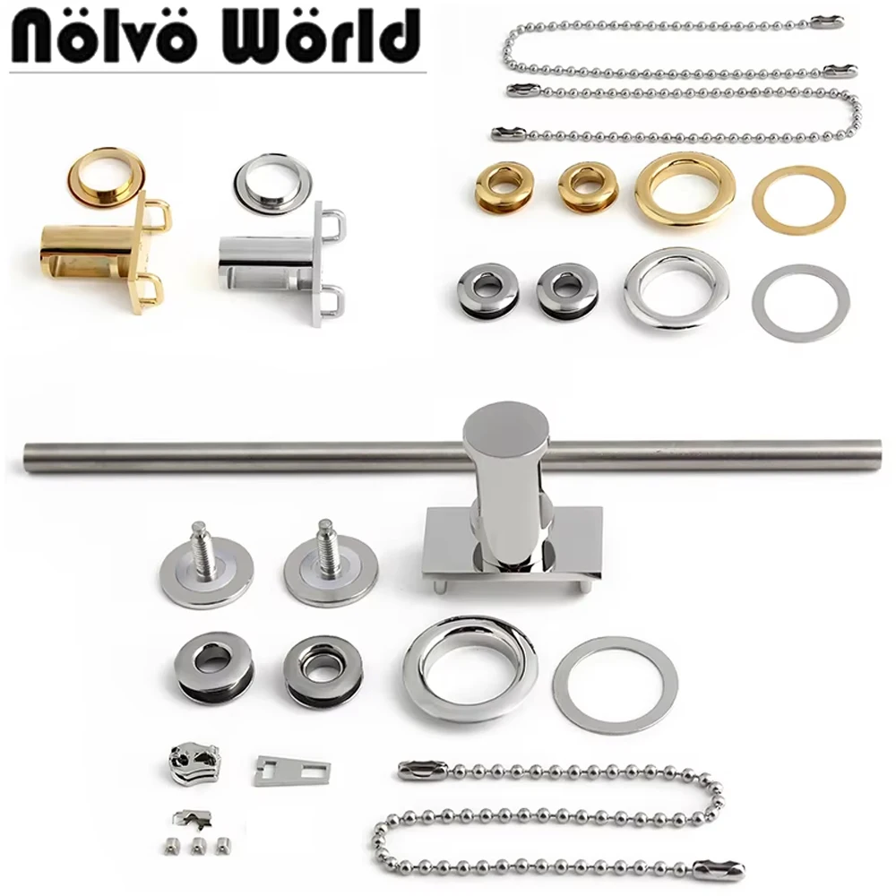1/2/5Sets Stainless Steel High Quality Metal Bag Locks For Leather Craft Handbag Shoulder Tote Zipper Puller Eyelets Accessories