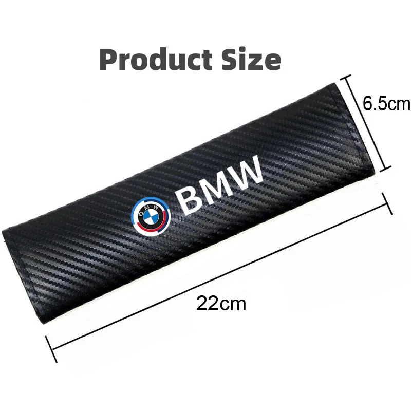 2Pcs Carbon Fiber Leather Car Seat Belt Cover Auto Interior Accessories For BMW M X2 X4 X5 X6 E90 F20 F21 F22 F07 F11 E60 G30