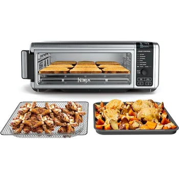 Image Ninja SP101 Digital Air Fry Countertop Oven with 8-in-1 Functionality, Flip Up & Away Capability for Storage Space