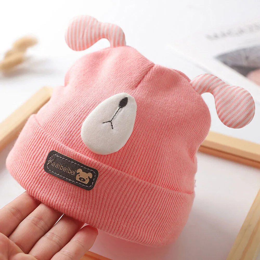 Cartoon Lovely Winter Infants Baby Hats Newborn Baby Boys Girls Knitted Caps Warm Woolen Beanies For Kids 0-12 Month