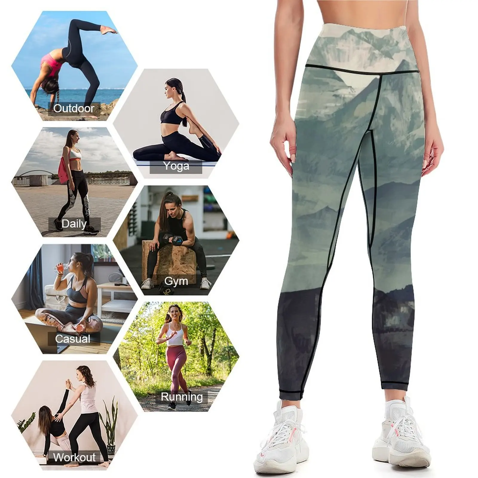 Mountain Fog Leggings Women's trousers sports tennis for sporty woman push up Fitness clothing Womens Leggings