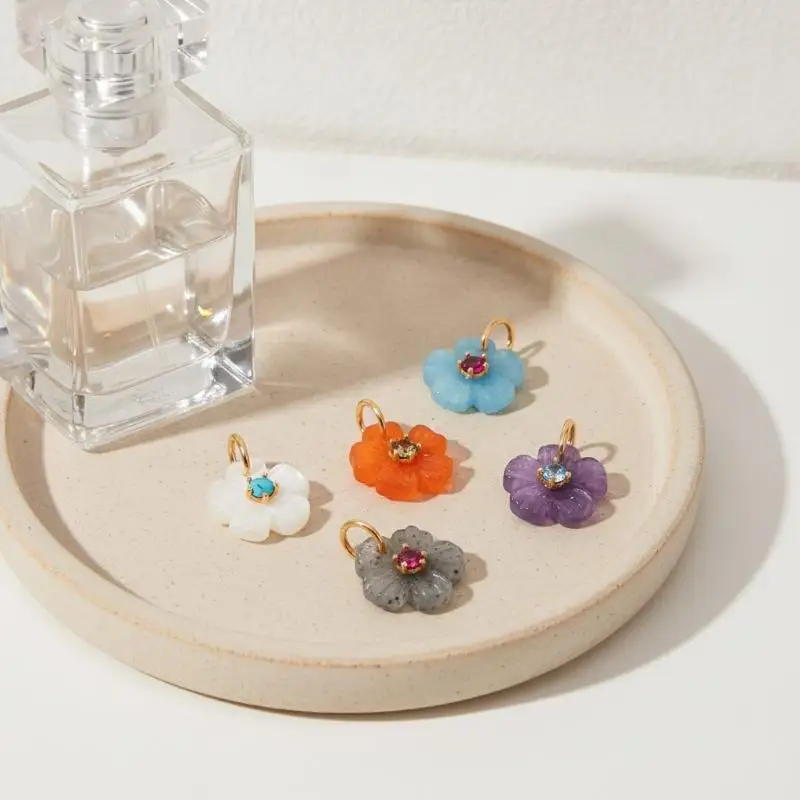 Bunter Harz-Blumen-Zirkon-Anhänger für DIY-Halskettenherstellung, Alltagskleidung, Dating und Geschenke für Frauen – Detail 18