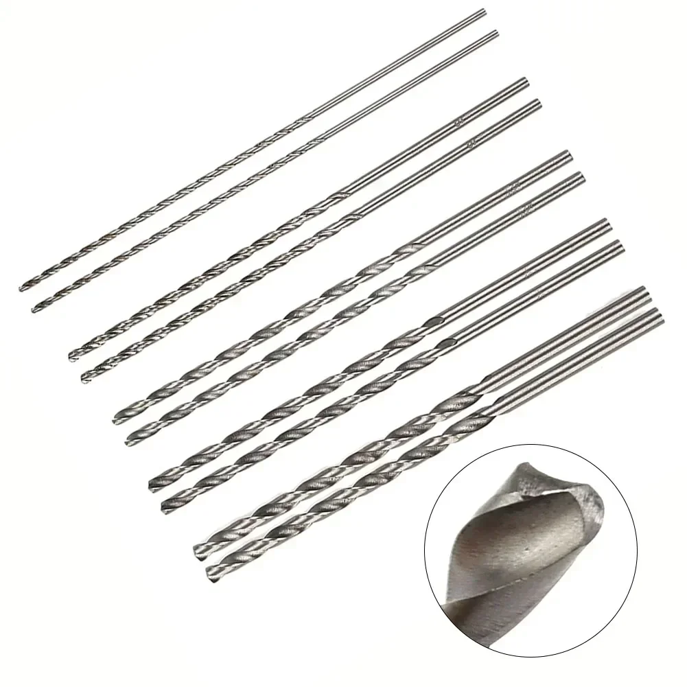 10pcs 150mm Extra Long HSS High Speed Steel Drill Bit Set Straight Shank Auger Bits For Rotary Tool 2mm 3mm 3.5mm 4mm 5mm