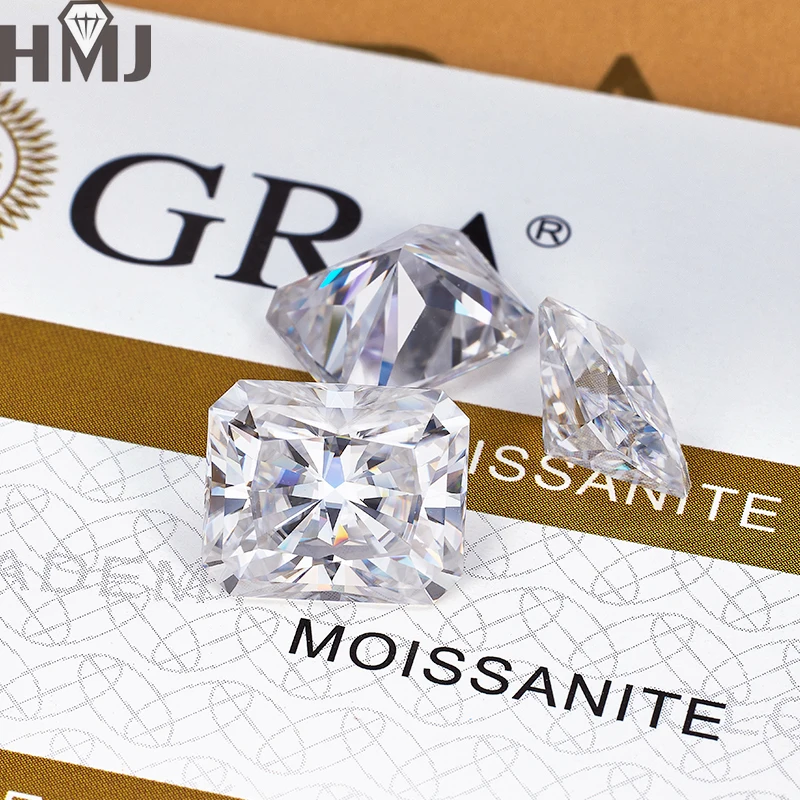 HMJ Loose Moissanite Stone 1 Carat Size 5x7mm Lab Grwon Diamond Brilliant Radiant Cut D Color  charms for jewelry making