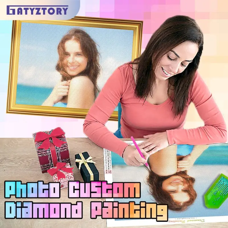 GATYZTORY Photo Custom Diamond Painting Full Square/Round Diamond Set Customized Your Own Personalized Photo Diy Embroidery Gift