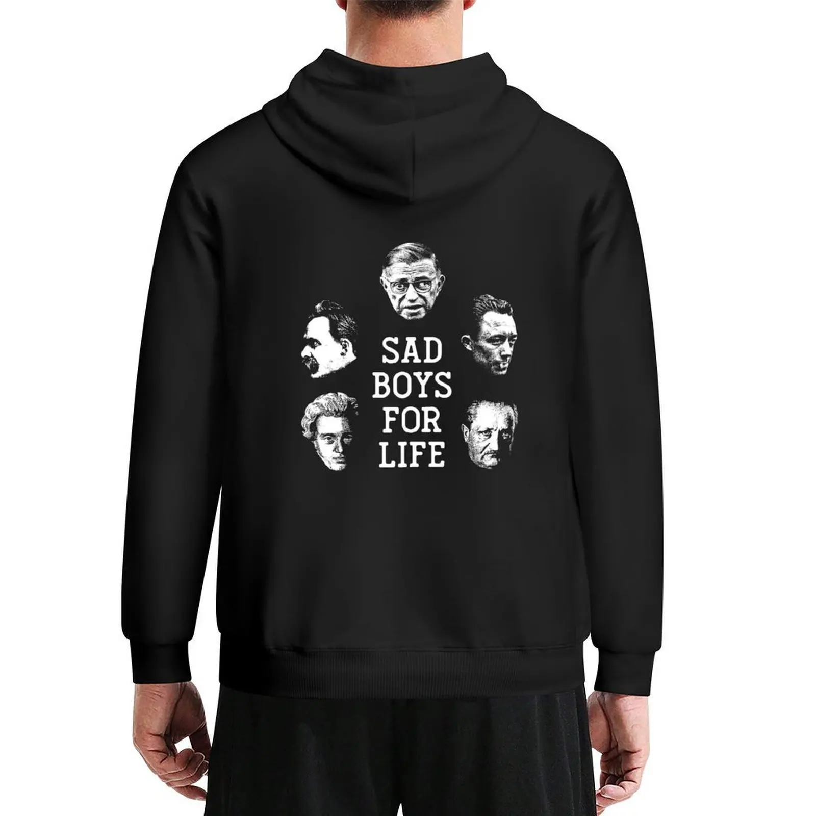 

Sad Boys For Life - Portraits of Kierkegaard, Nietzsche, Camus, Sartre and Heidegger. Hoodie blouse autumn hoodie