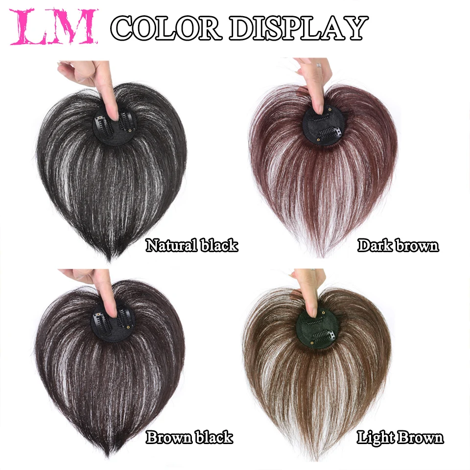 Lm Schoonheid Clip In Haar Pony Pony Haarstukken Middelste Deel Braziliaanse Steil Haar Voor Haaruitval 10Inch