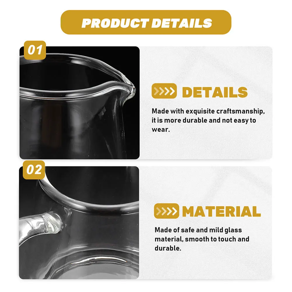 

Mini Glass Milk Pitcher Transparent Coffee Pot Creamer Pitcher Ergonomic Handle Smooth Nozzle Perfect for Coffee Tea Service