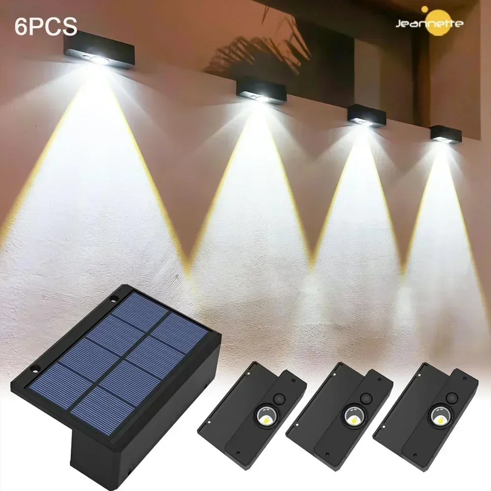 Luzes solares led para jardim, super brilhantes, à prova d'água, movidas a energia solar, varanda, escadas, iluminação de rua, luz solar externa, luzes led