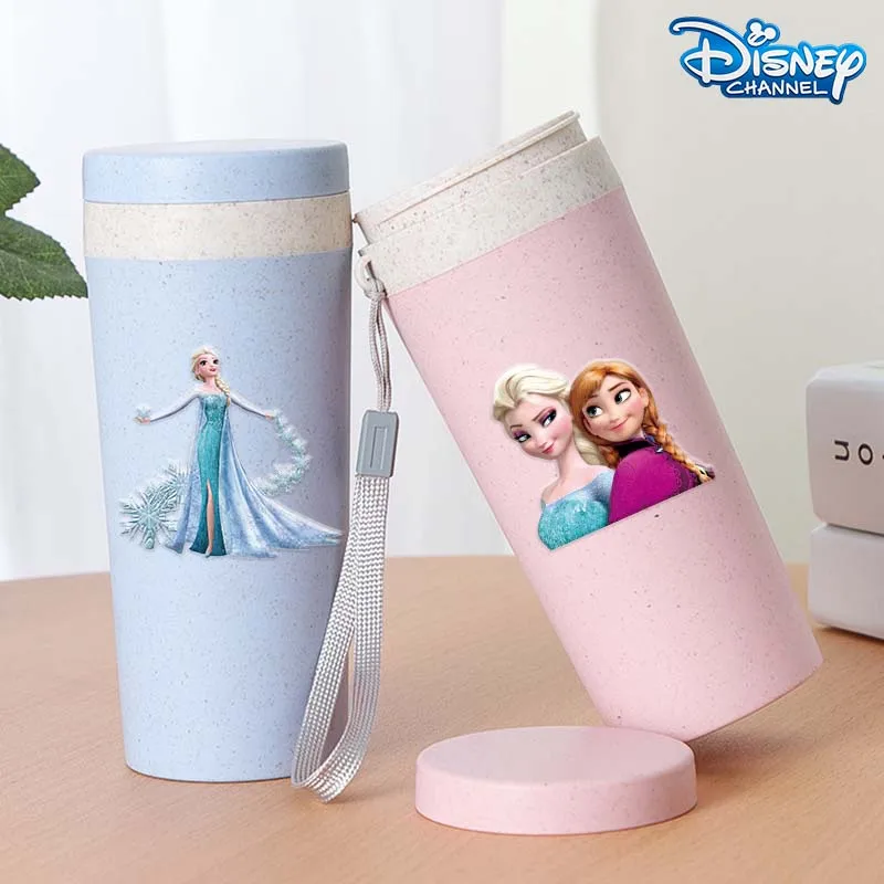 

Frozen Anna Elsa Large Capacity Water Cups Disney Cartoon Anime Crystal Sticker Water Bottle Leak Proof Sports Drinking Cup New