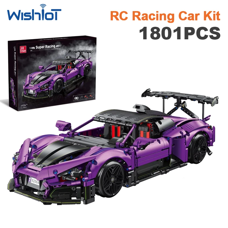 

JJ9206 1801Pcs RC Supercar Building Blocks App Remote Control Sports Car Bricks Educational Construction Toys For Boys Gifts