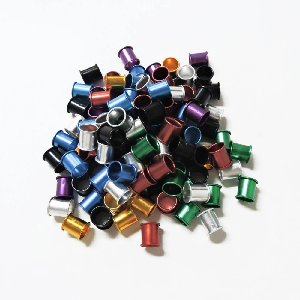 60Pcs 8*10mm Aluminum Pigeon Foot Rings Pigeon Parrot Outdoor Flying Training and Racing Identification Foot Labels 6 Colors