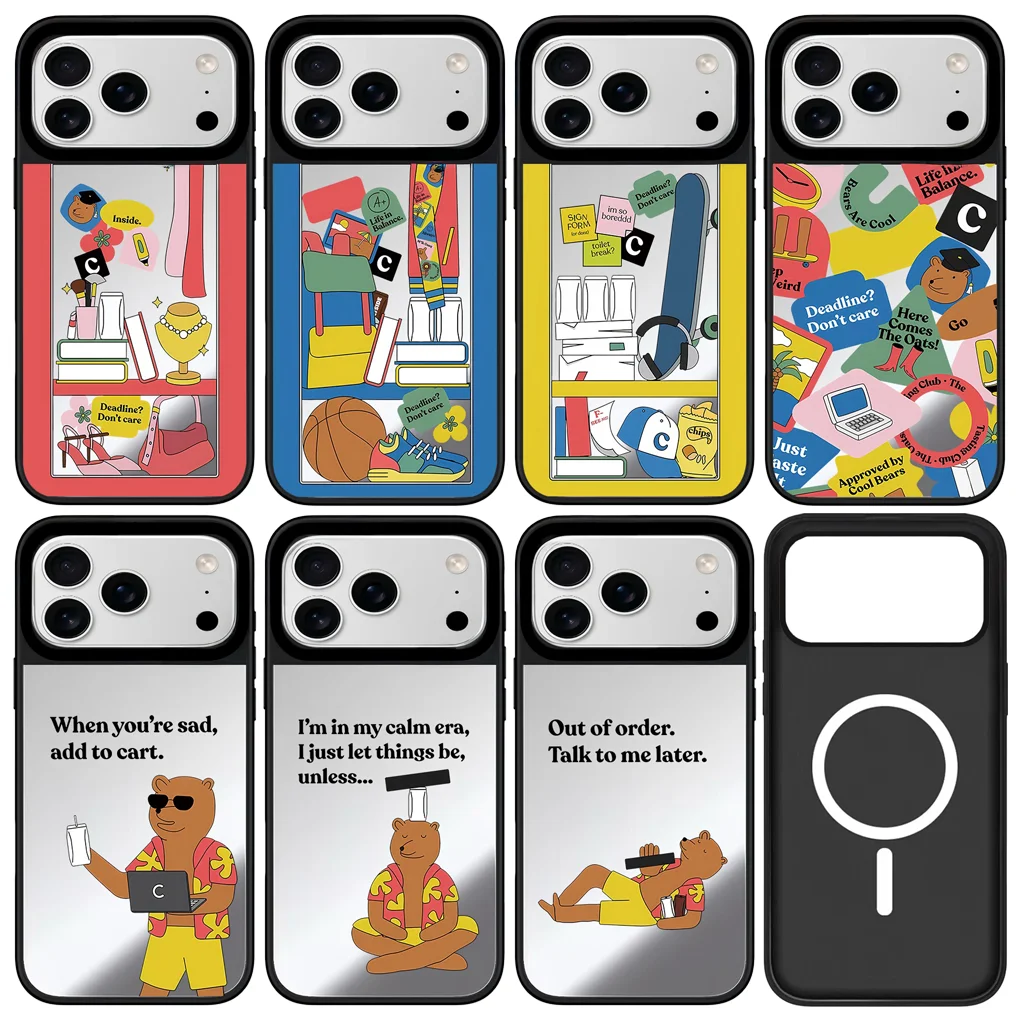 

Talk To Me Later Mirror Black Border Magnetic Protective Case for IPhone 12 13 14 15 16 17 Pro Max