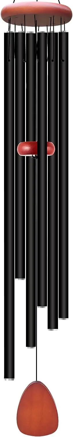 

Deep Tone Outdoor Wind Chime, 56-Inch Soothing Melodic Garden Decor, Memorial Gift for Mom and Neighbors in Black